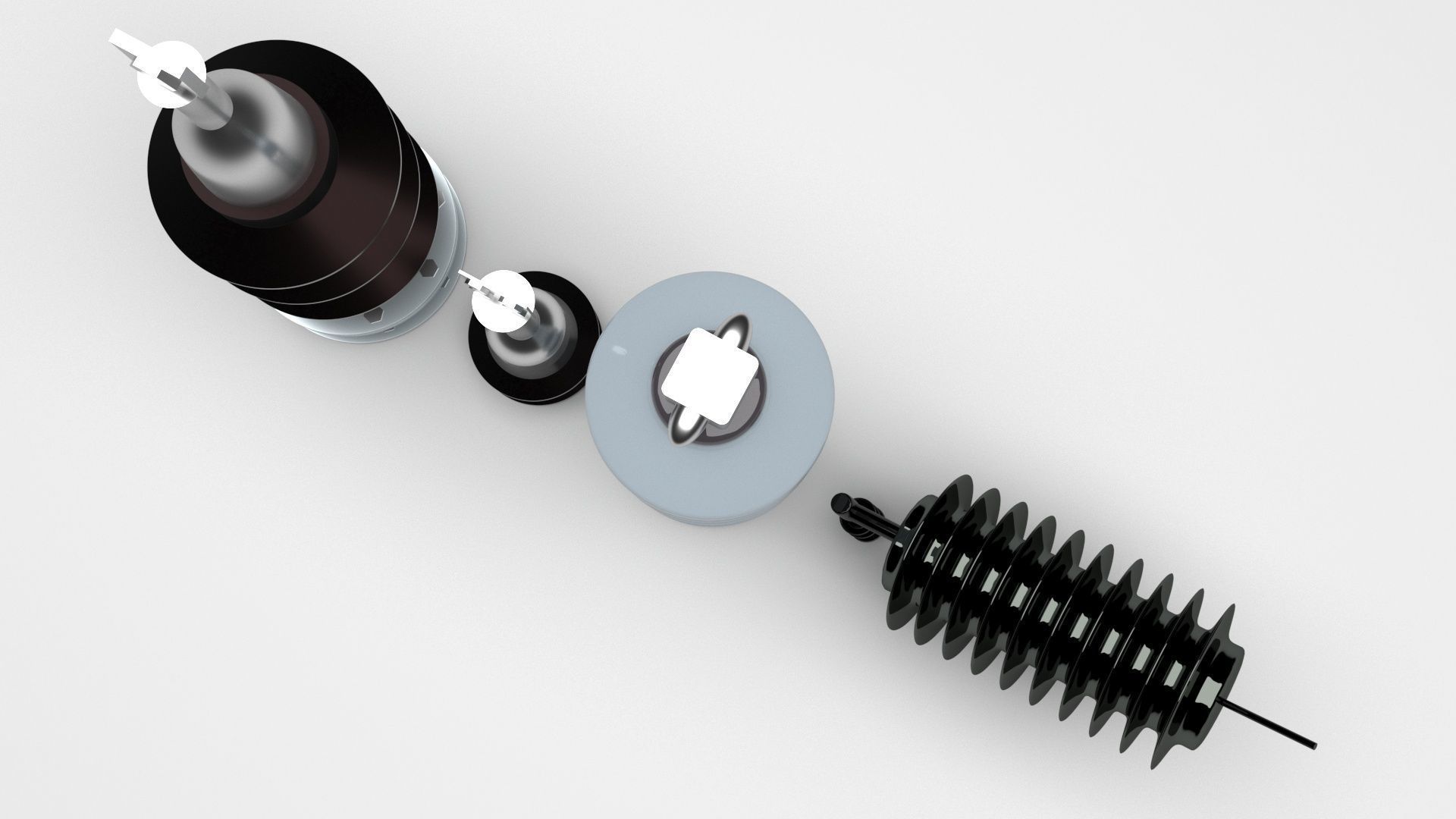 High Voltage Porcelain Insulators Set 3D model_1