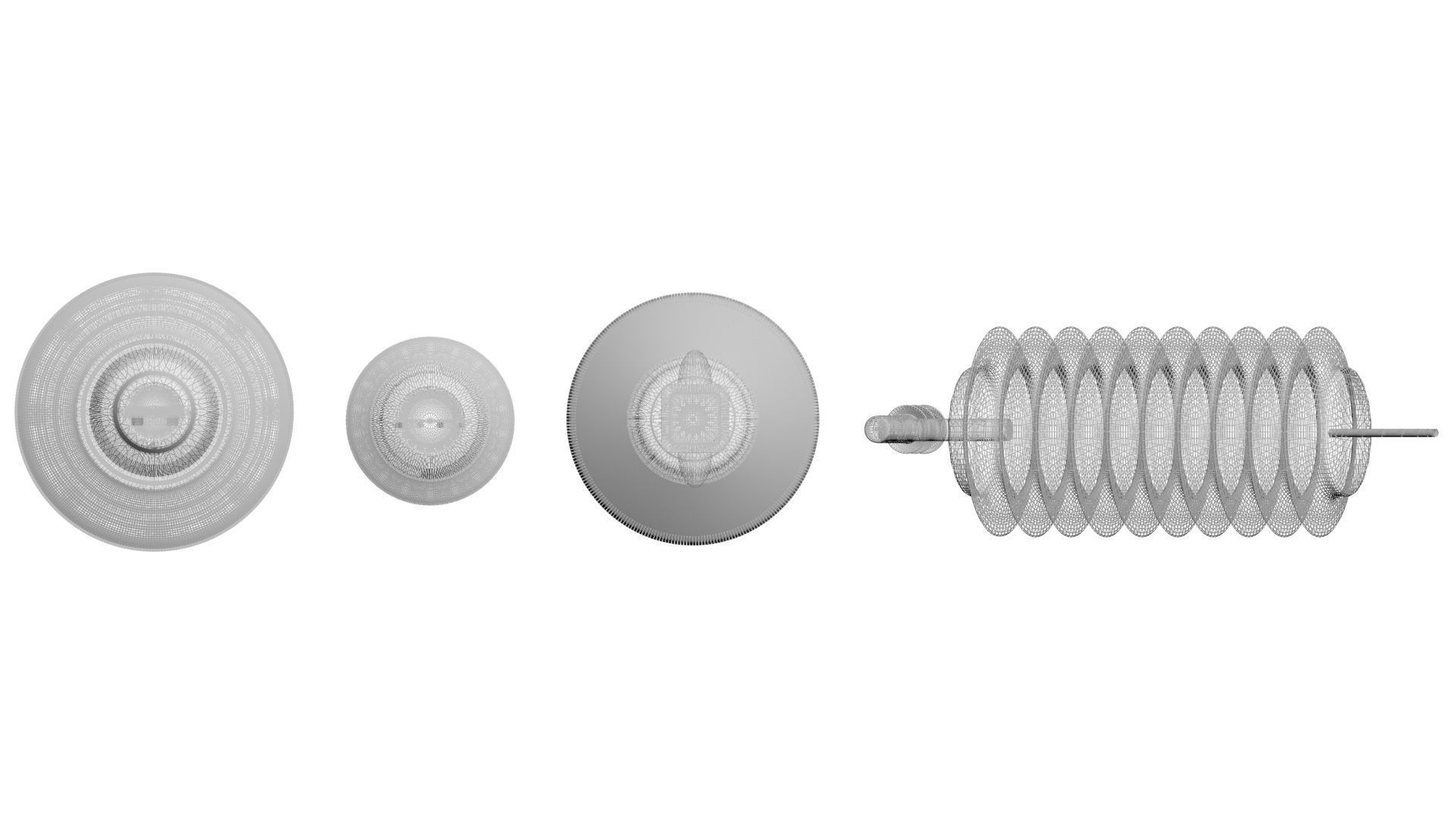 High Voltage Porcelain Insulators Set 3D model_26