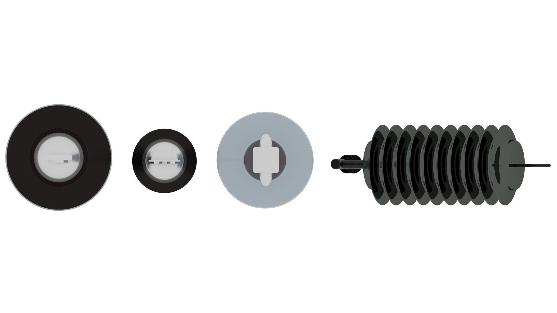 High Voltage Porcelain Insulators Set 3D model_15