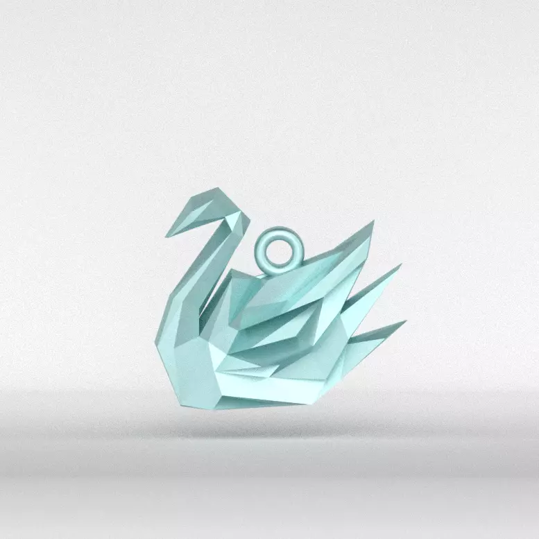 Minimal Swan Pendant 3D print model_0