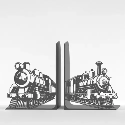 Old Trains Bookends 3D print model