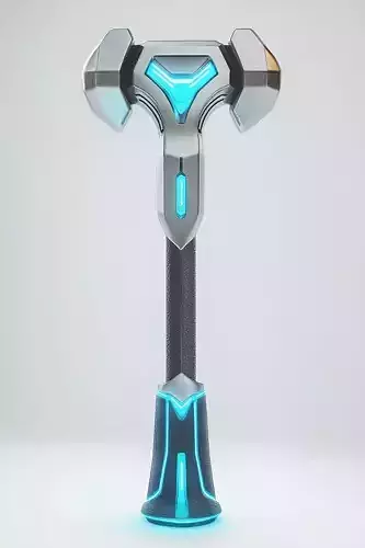 Low Poly Cyber Hammer
