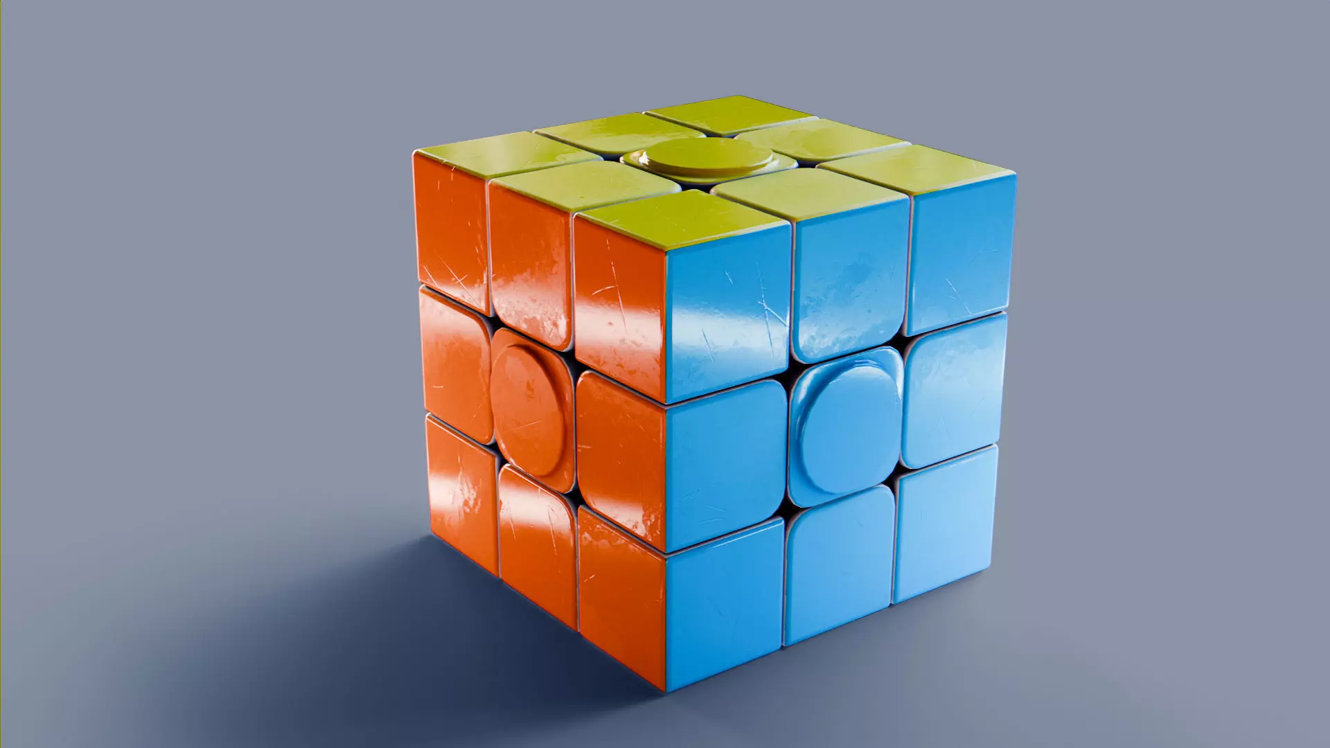 Rubik Cube Low-poly 3D model
