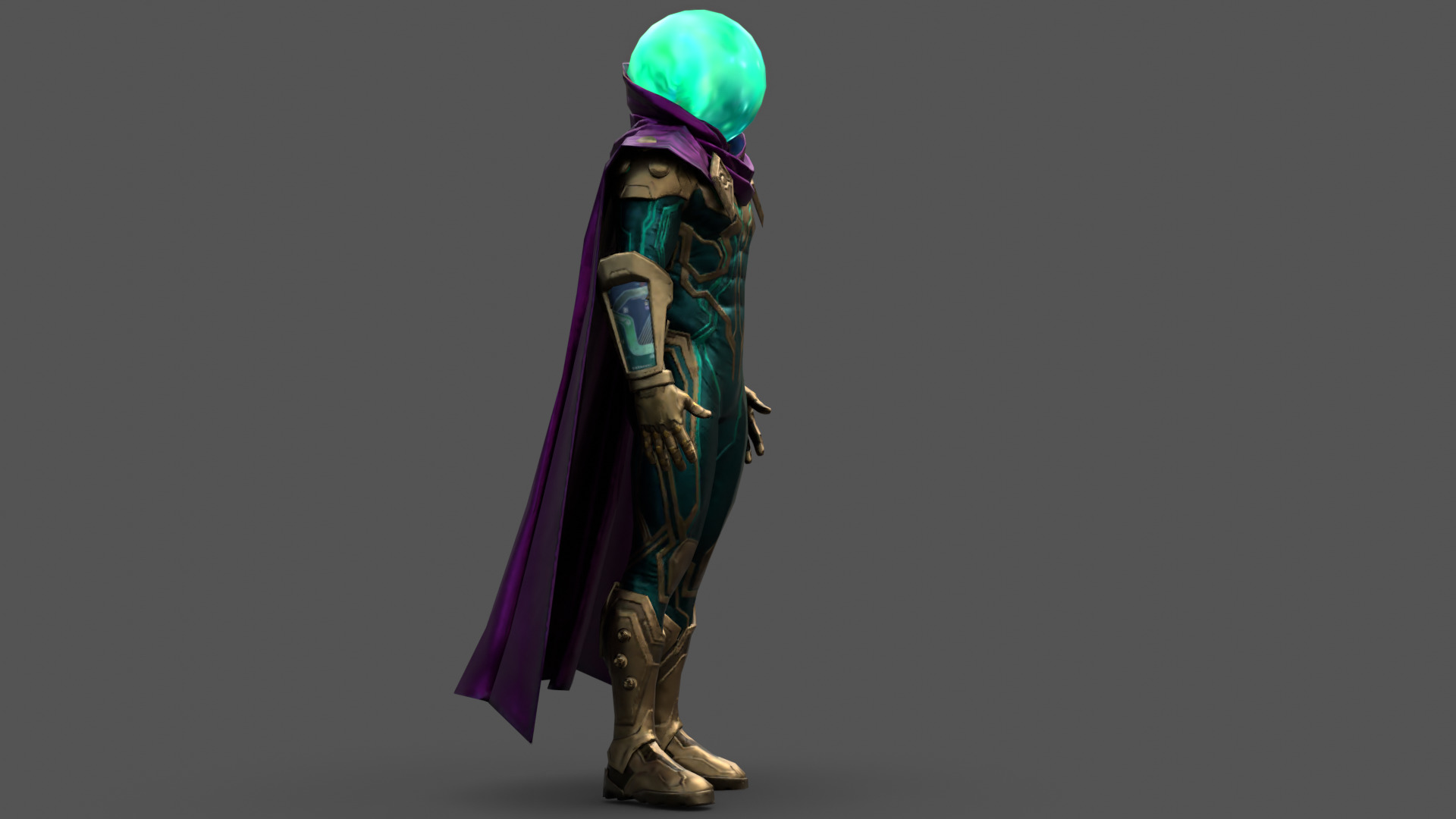 Mysterio 3D Model Rigged Game-Ready Character Low-poly 3D model_6