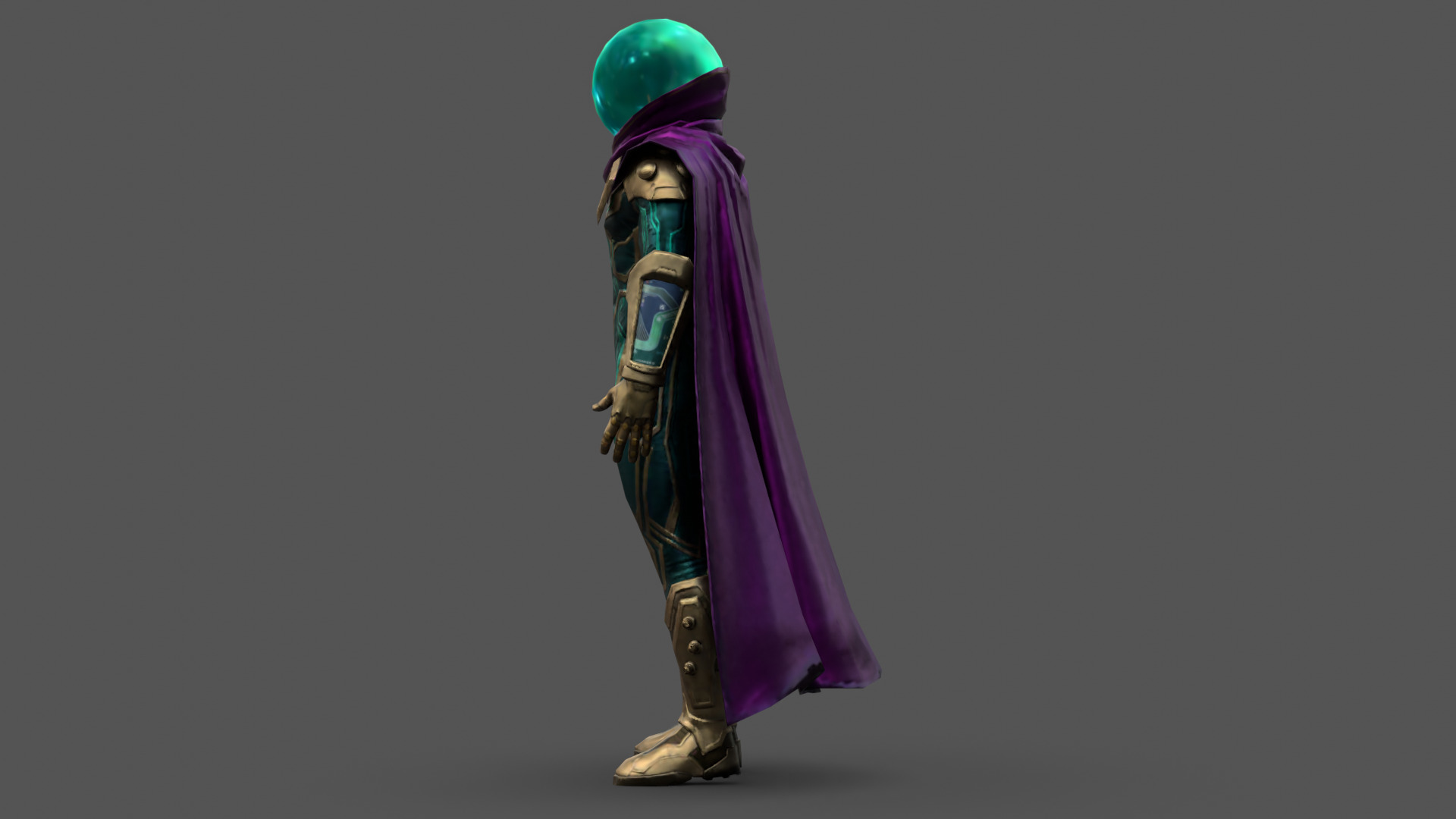 Mysterio 3D Model Rigged Game-Ready Character Low-poly 3D model_4