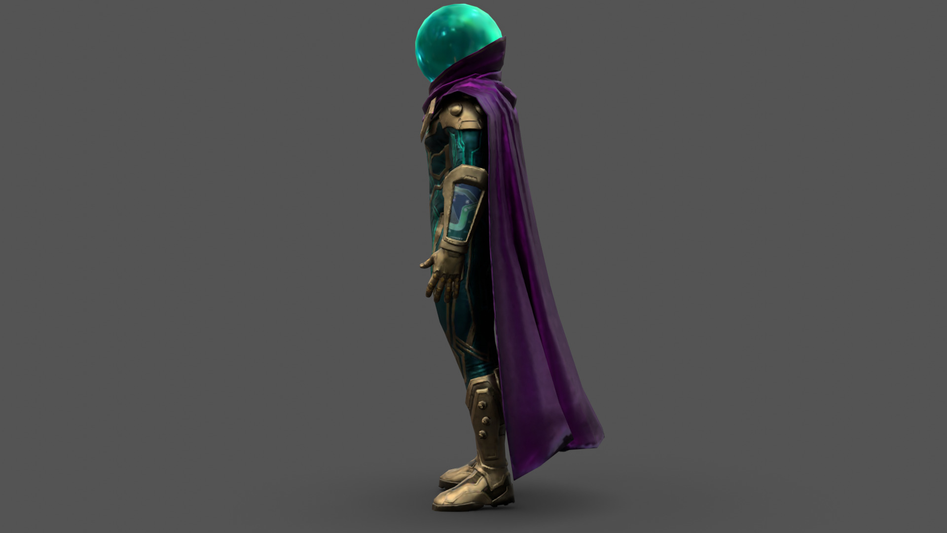 Mysterio 3D Model Rigged Game-Ready Character Low-poly 3D model_3
