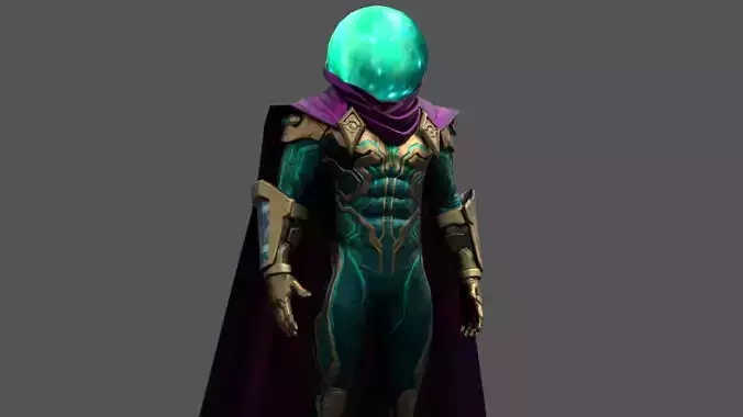 Mysterio 3D Model Rigged Game-Ready Character Low-poly 3D model