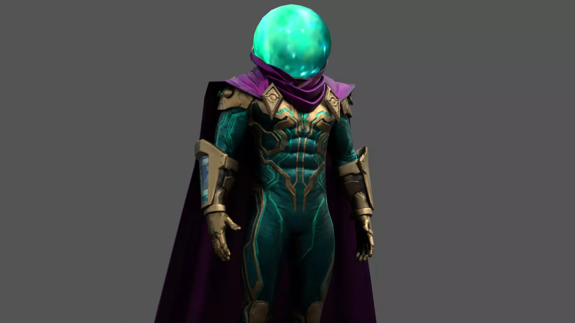 Mysterio 3D Model Rigged Game-Ready Character Low-poly 3D model_0