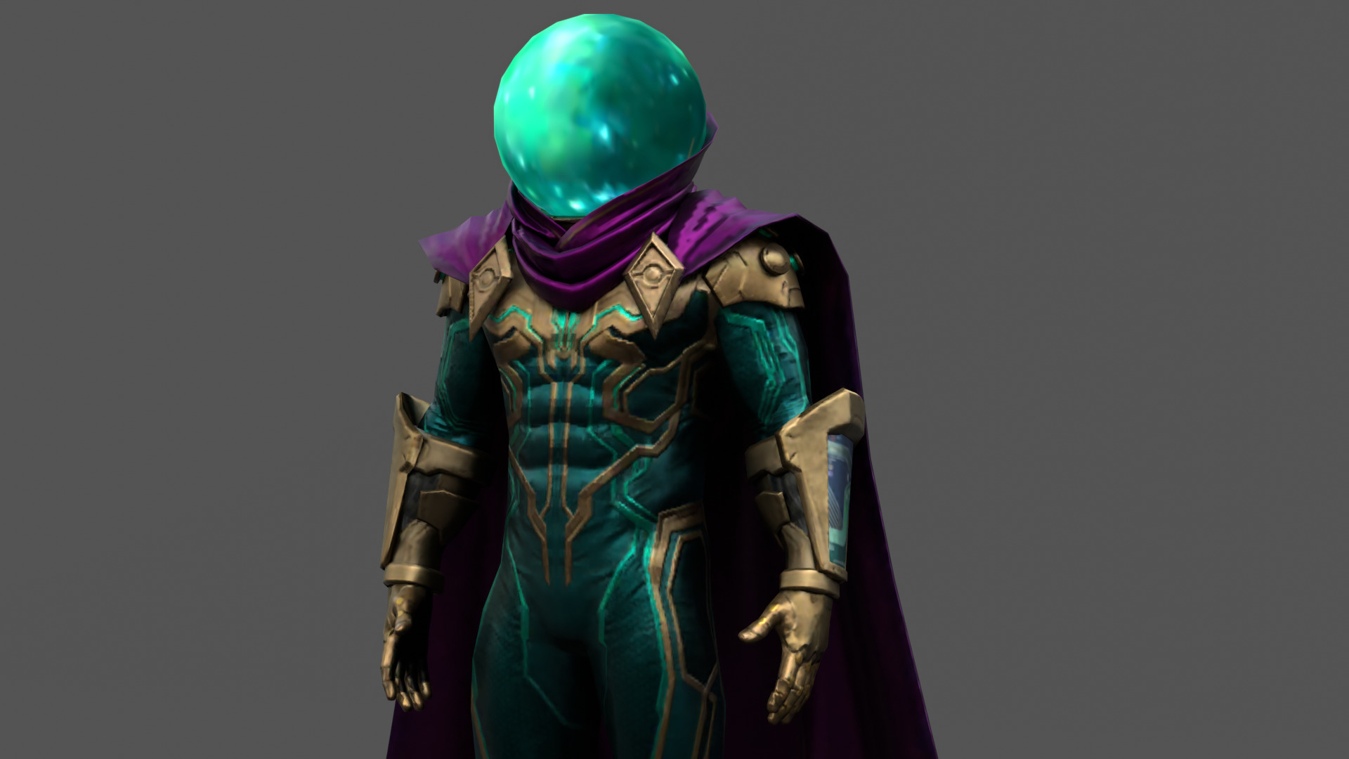 Mysterio 3D Model Rigged Game-Ready Character Low-poly 3D model_1