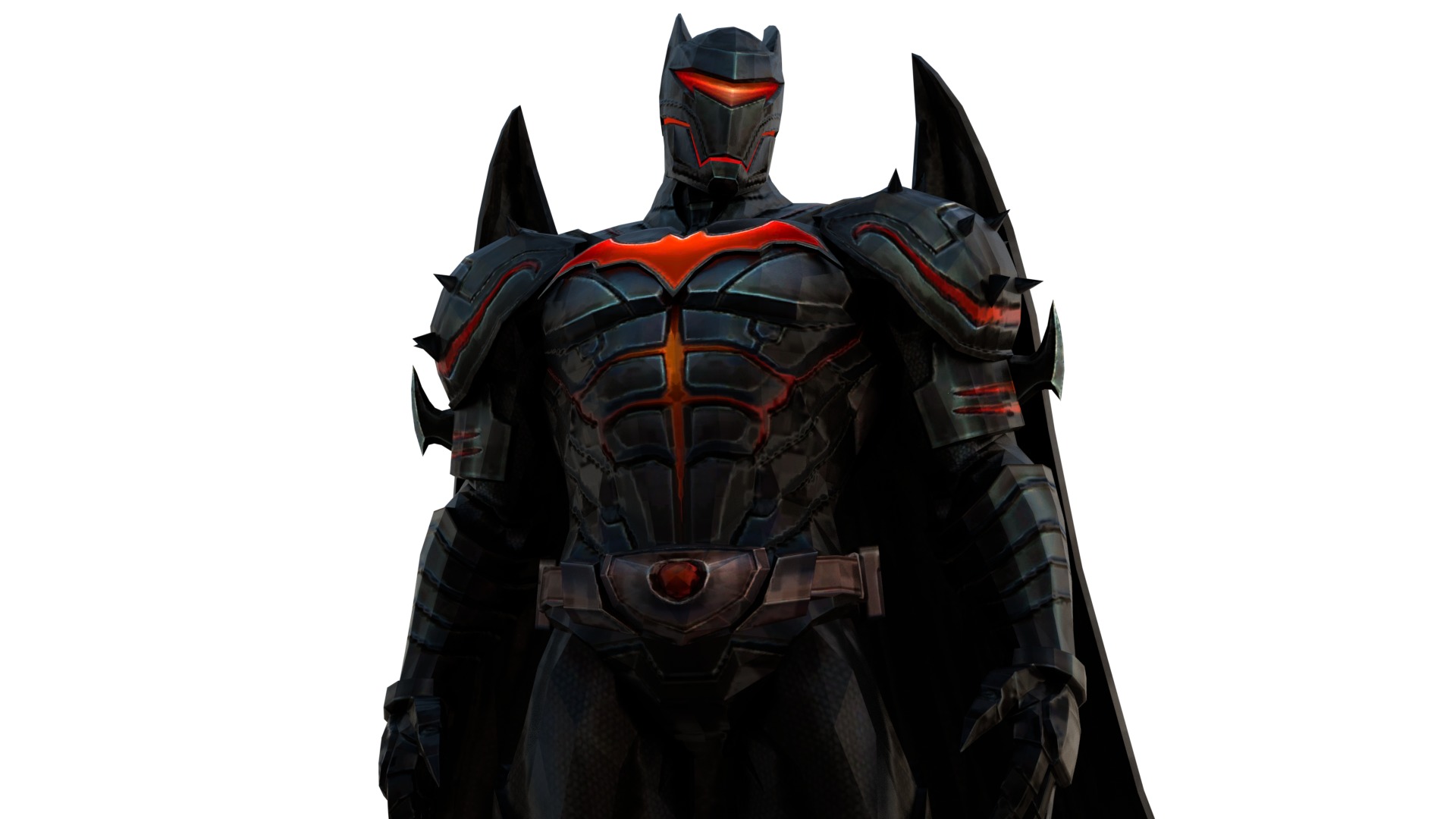 Hellbat Armor 3D Model Rigged Game-Ready Character Low-poly 3D model_3