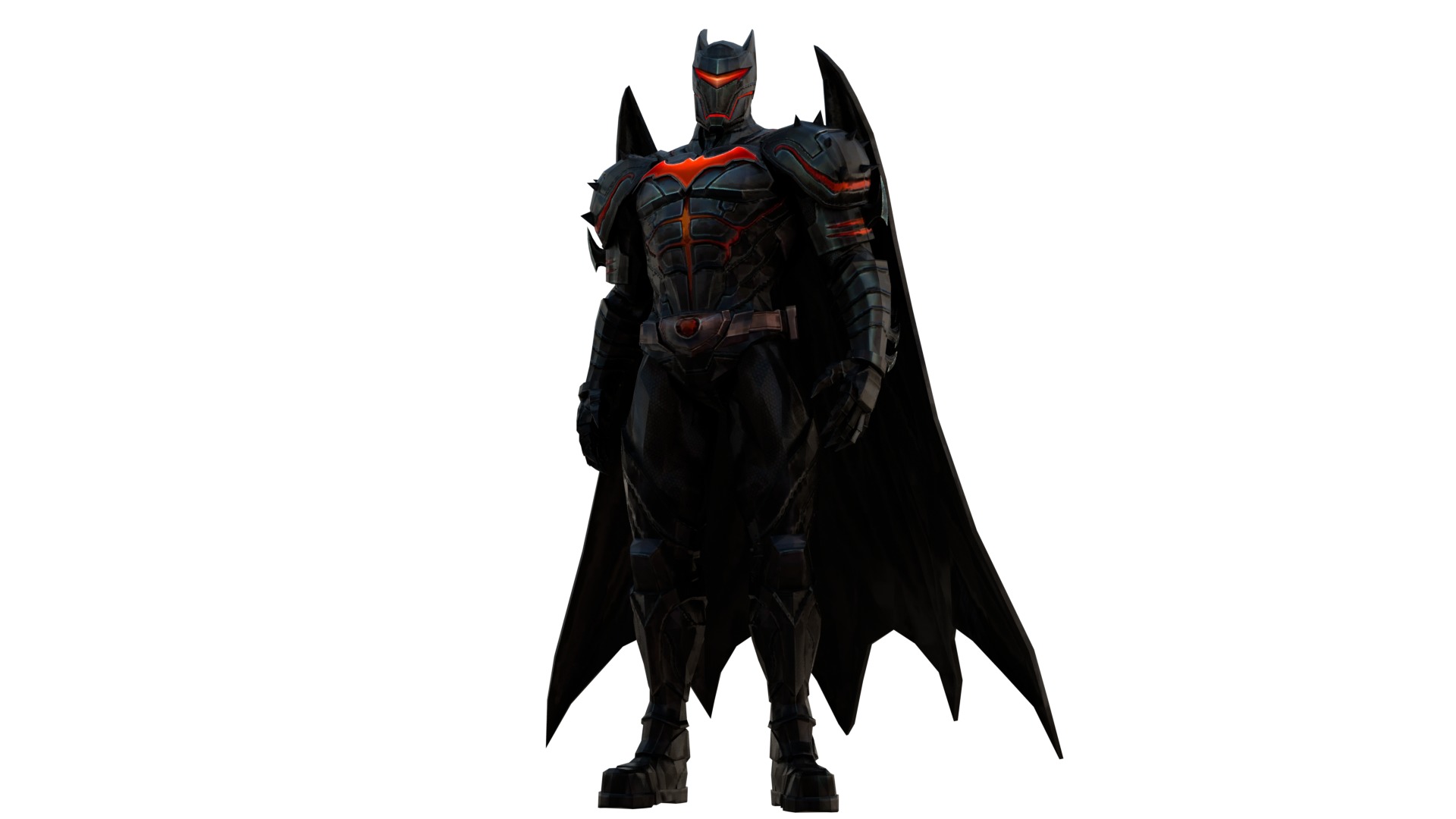 Hellbat Armor 3D Model Rigged Game-Ready Character Low-poly 3D model_1