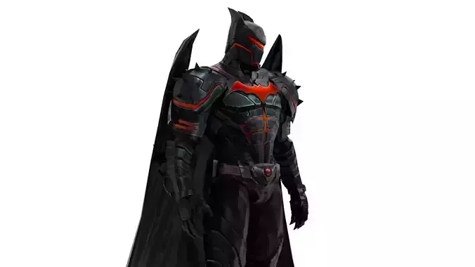 Hellbat Armor 3D Model Rigged Game-Ready Character Low-poly 3D model