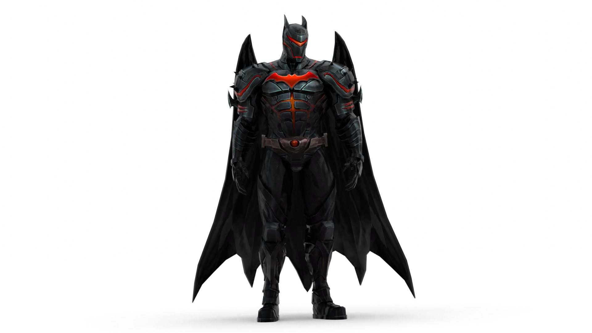 Hellbat Armor 3D Model Rigged Game-Ready Character Low-poly 3D model_15