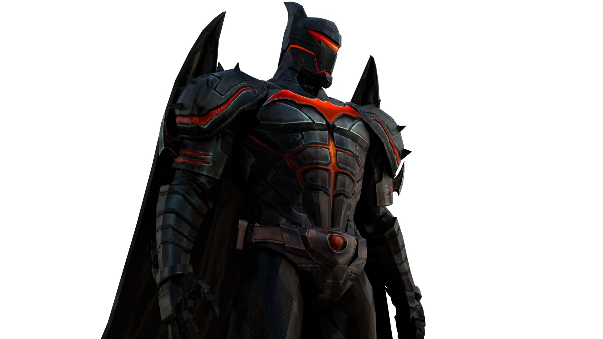 Hellbat Armor 3D Model Rigged Game-Ready Character Low-poly 3D model_4
