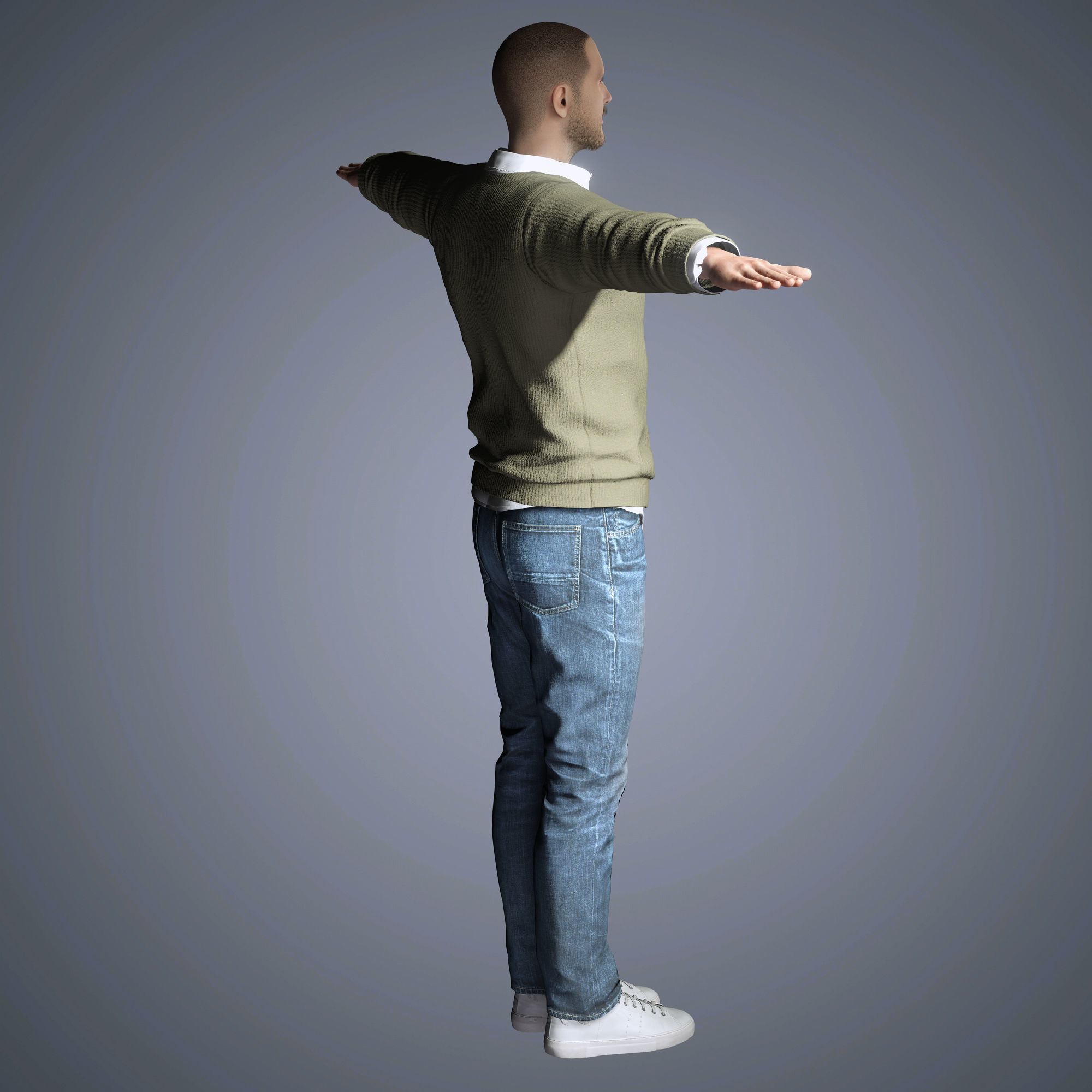 Aaron Paul Character Low-poly 3D model_16
