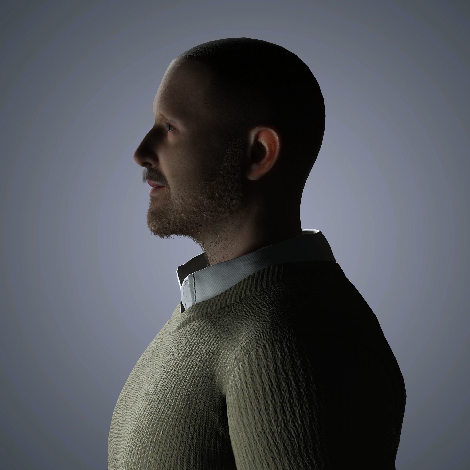 Aaron Paul Character Low-poly 3D model_4