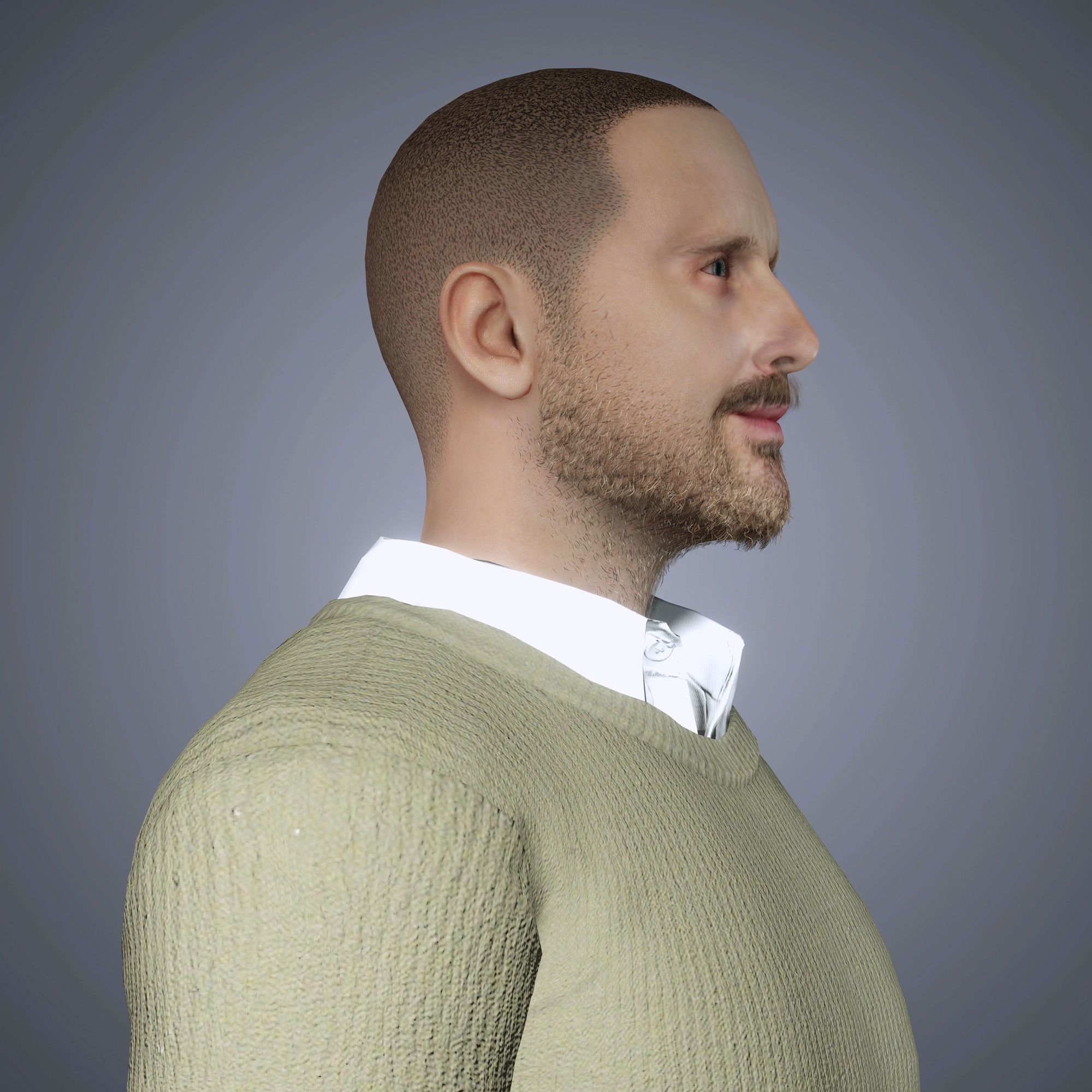 Aaron Paul Character Low-poly 3D model_3