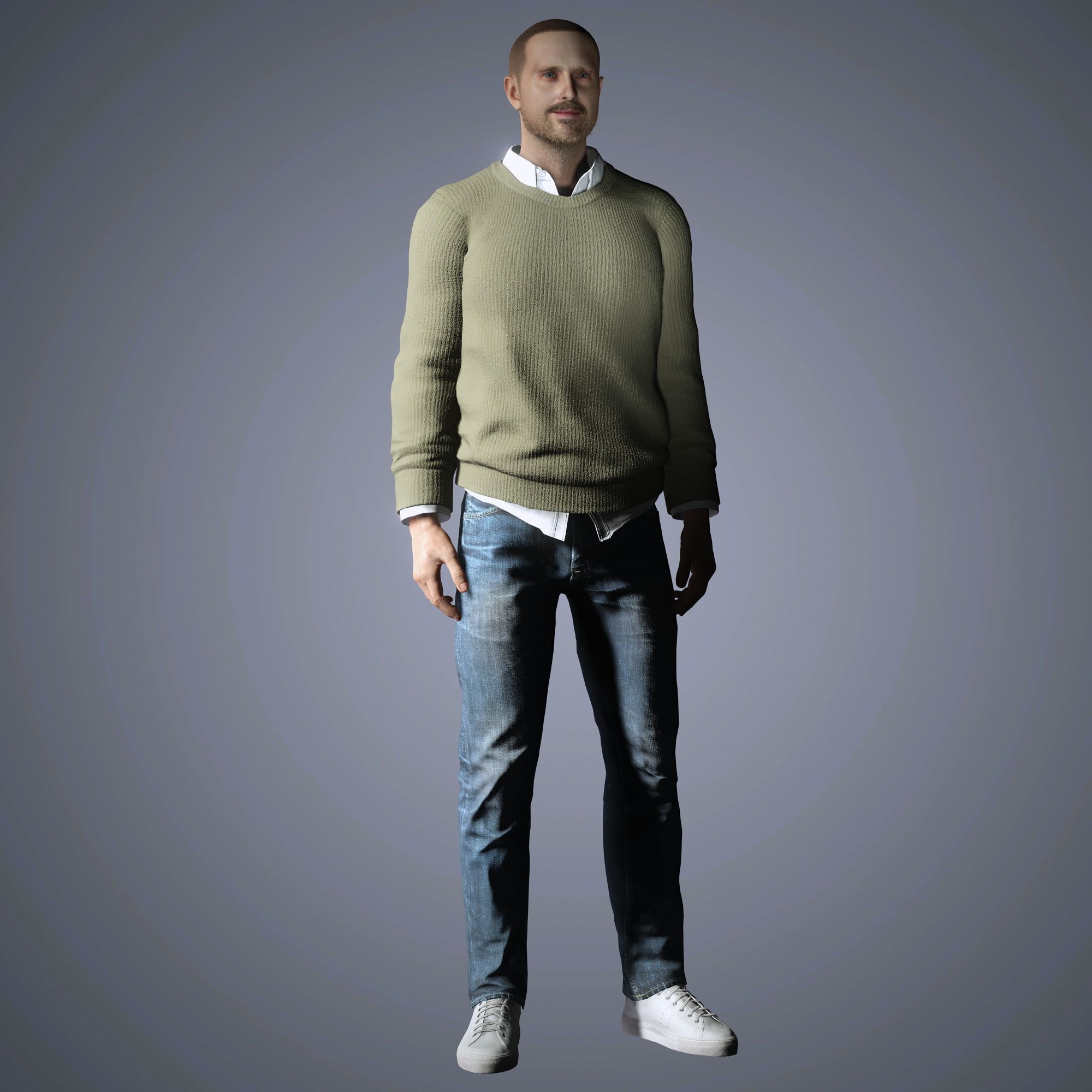 Aaron Paul Character Low-poly 3D model_11