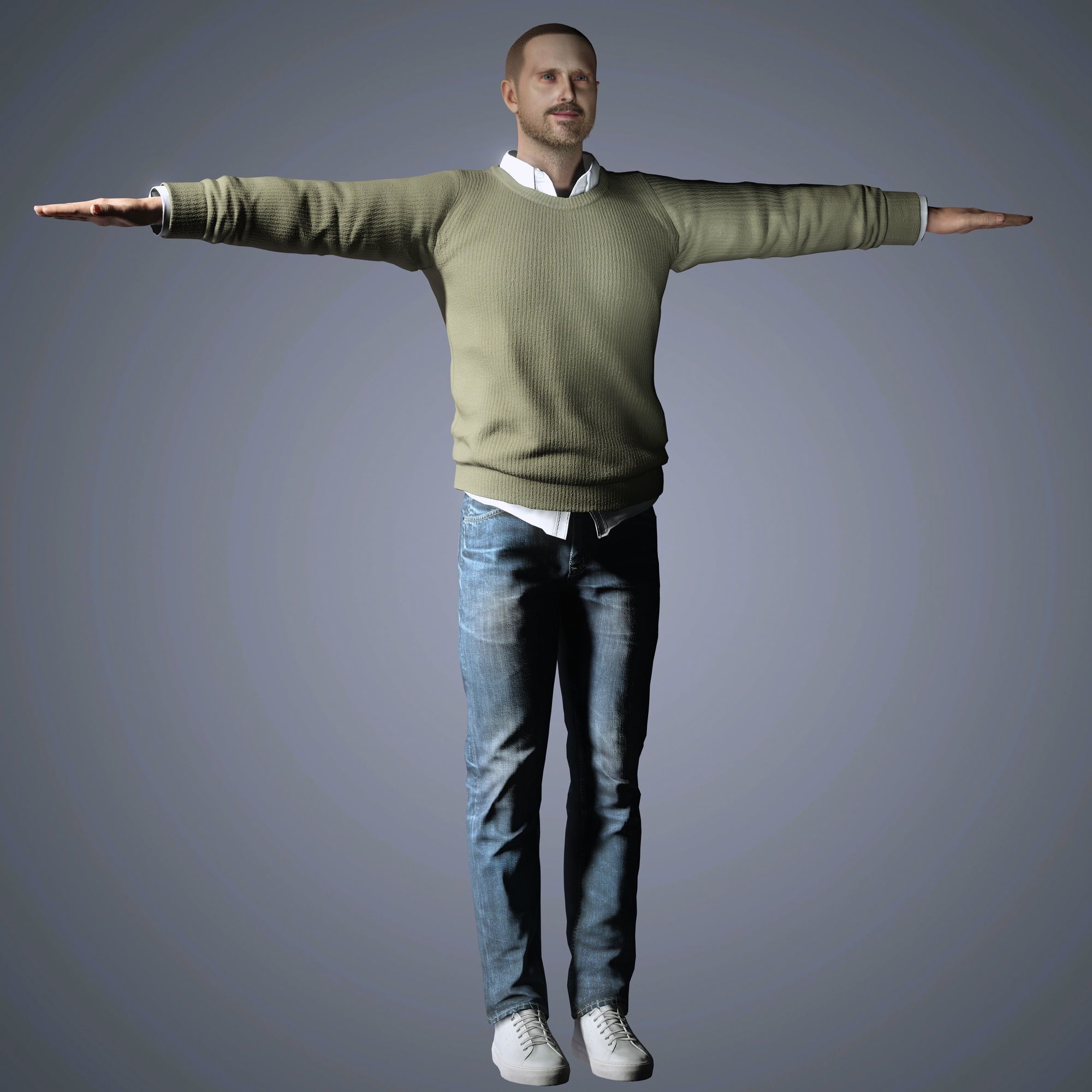 Aaron Paul Character Low-poly 3D model_18