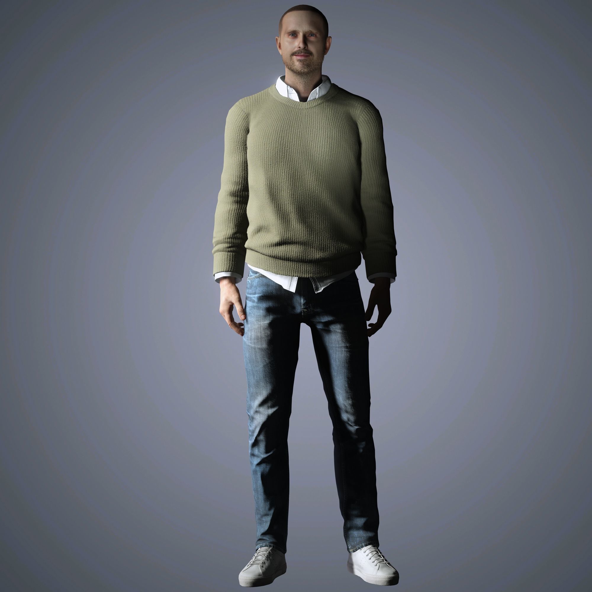 Aaron Paul Character Low-poly 3D model_6