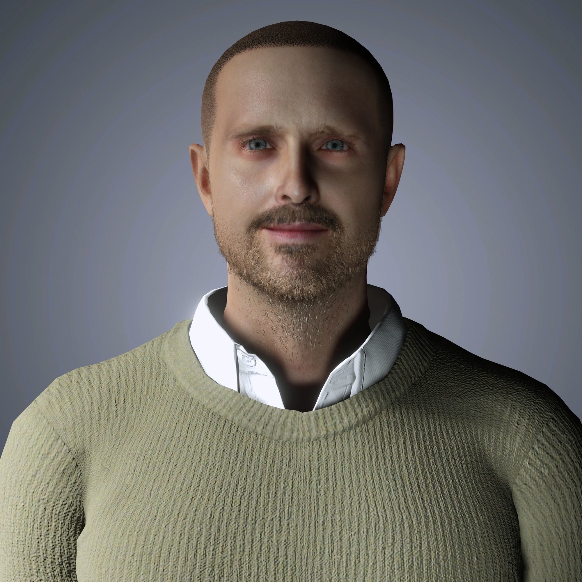 Aaron Paul Character Low-poly 3D model_1