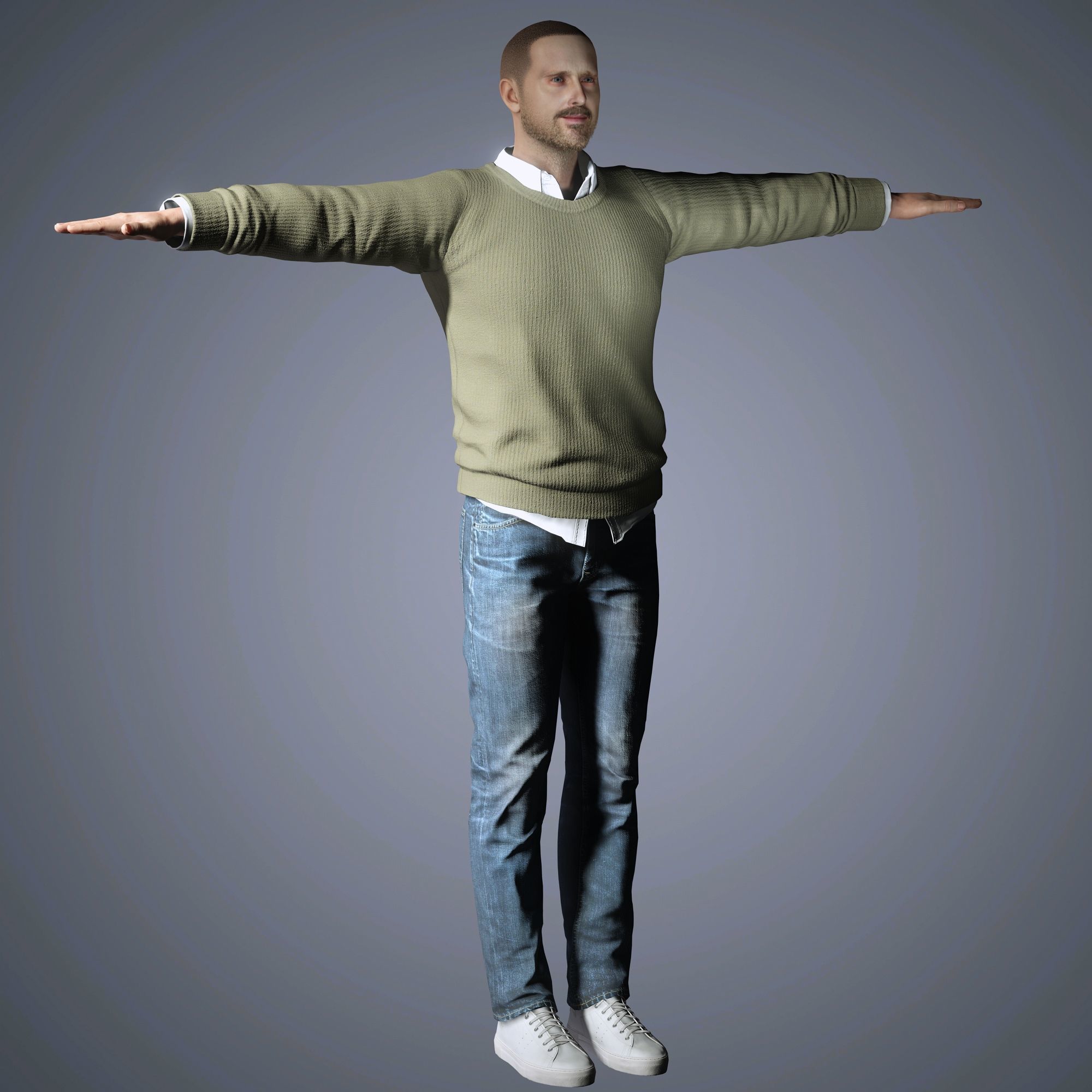 Aaron Paul Character Low-poly 3D model_17