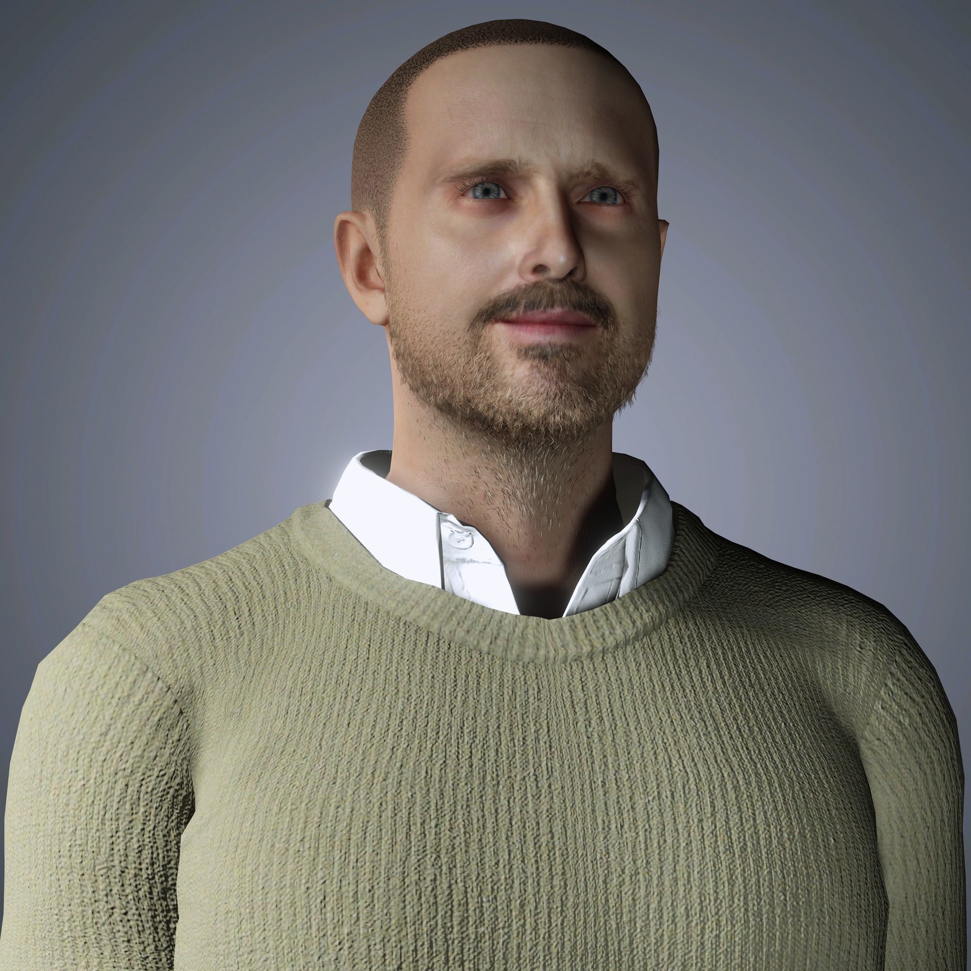 Aaron Paul Character Low-poly 3D model_2