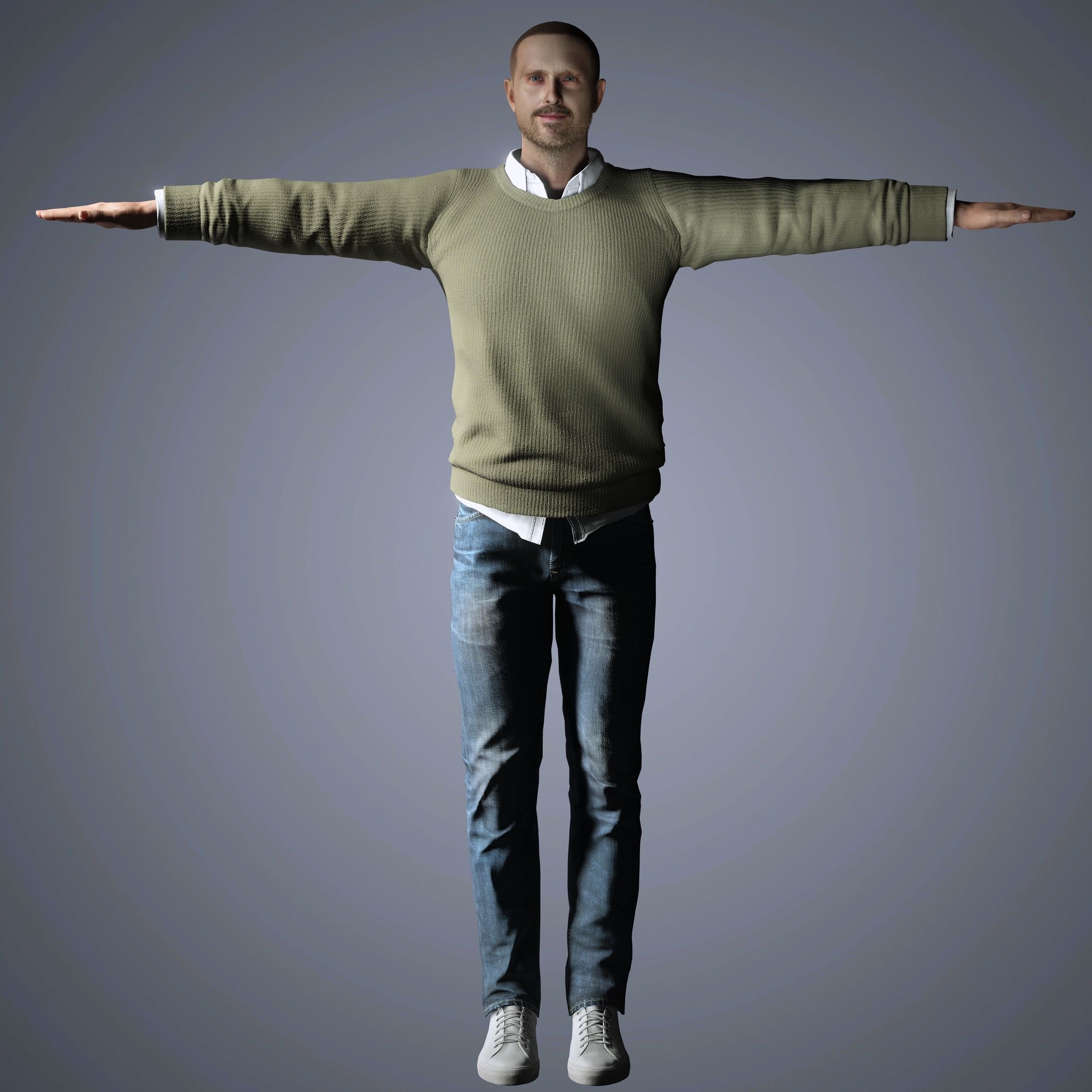 Aaron Paul Character Low-poly 3D model_12