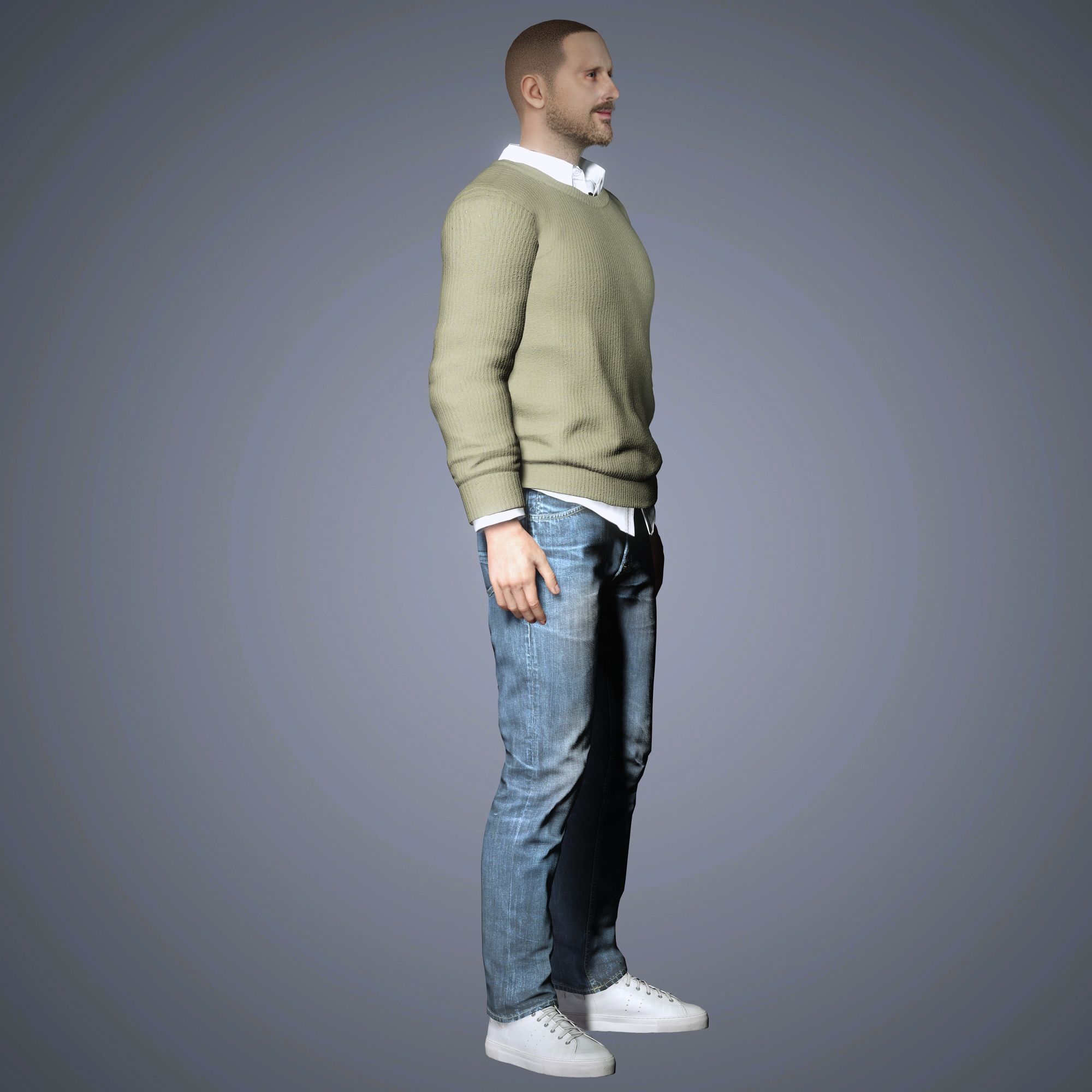 Aaron Paul Character Low-poly 3D model_10