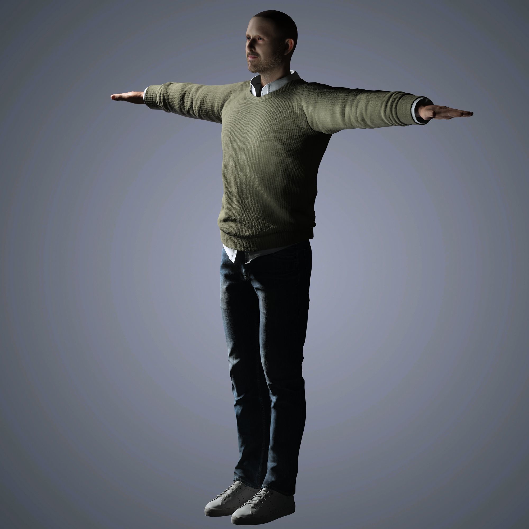 Aaron Paul Character Low-poly 3D model_13