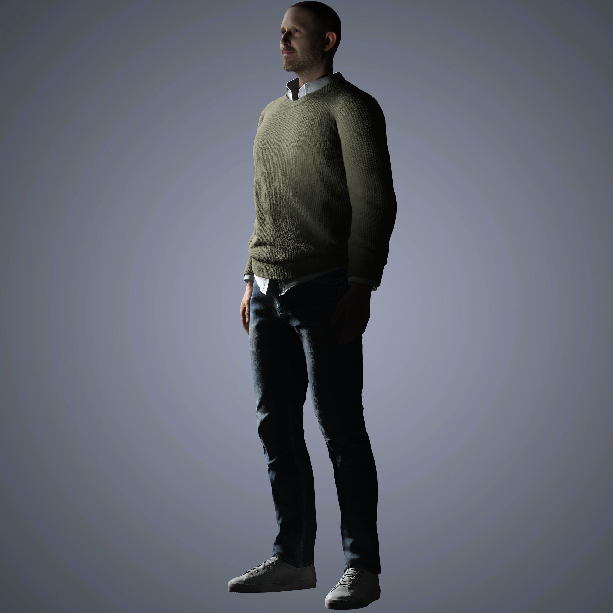 Aaron Paul Character Low-poly 3D model_7