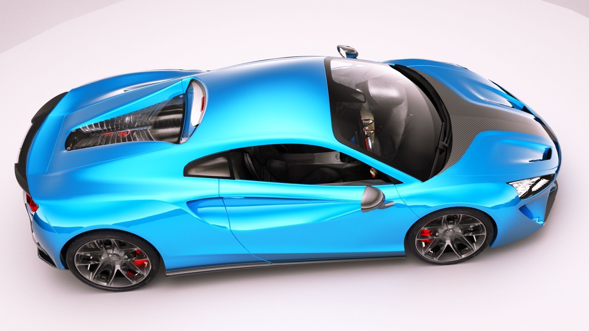 Generic Supercar v19 petrol version Low-poly 3D model_4