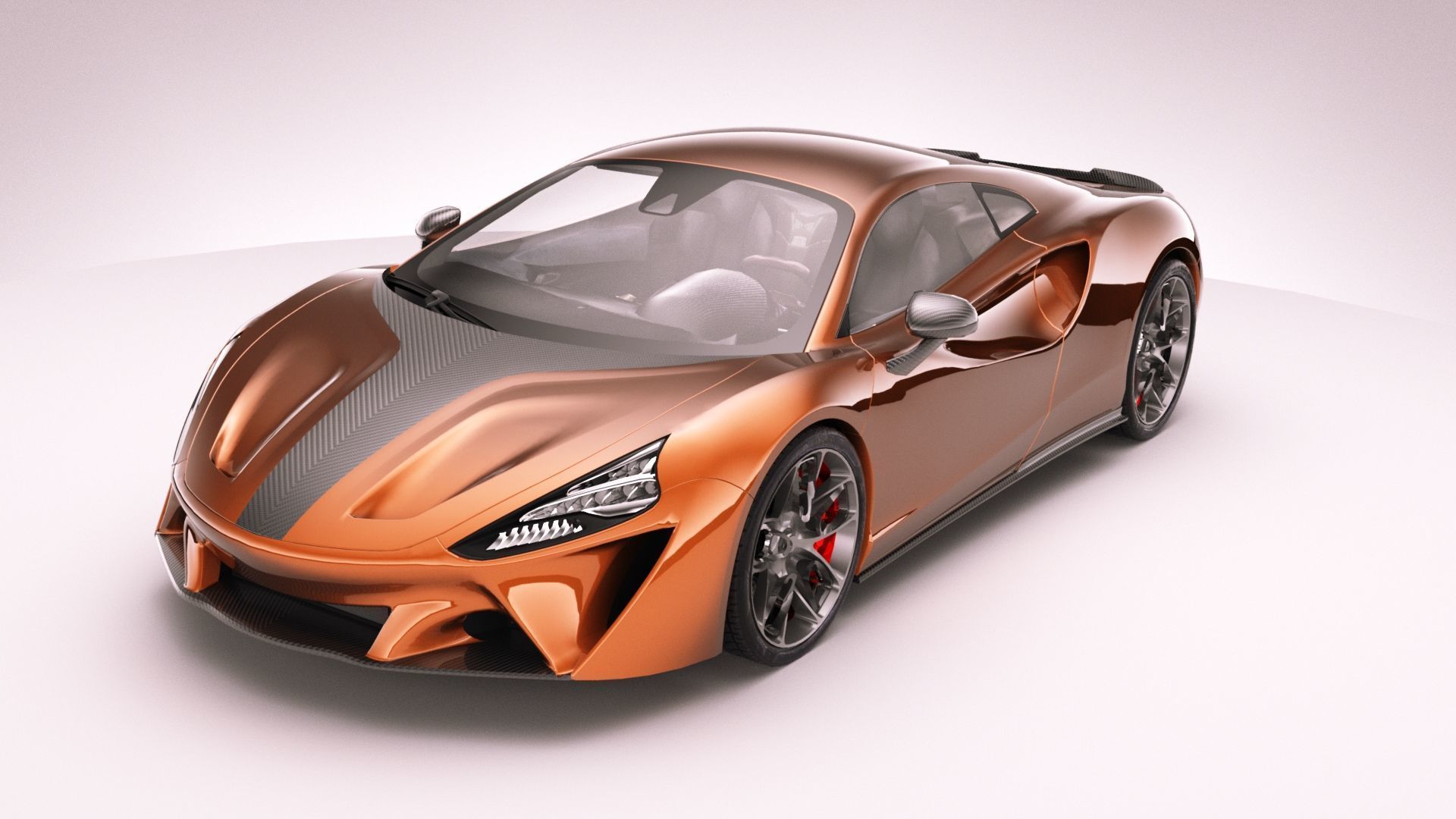 Generic Supercar v19 petrol version Low-poly 3D model_1