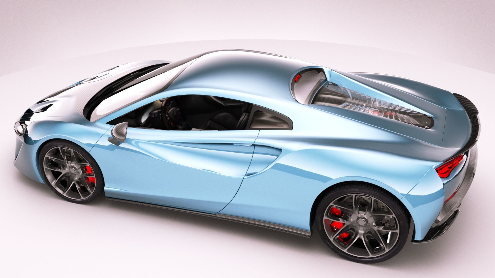 Generic Supercar v19 petrol version Low-poly 3D model_7