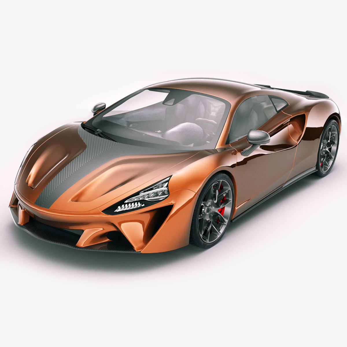 Generic Supercar v19 petrol version Low-poly 3D model_9