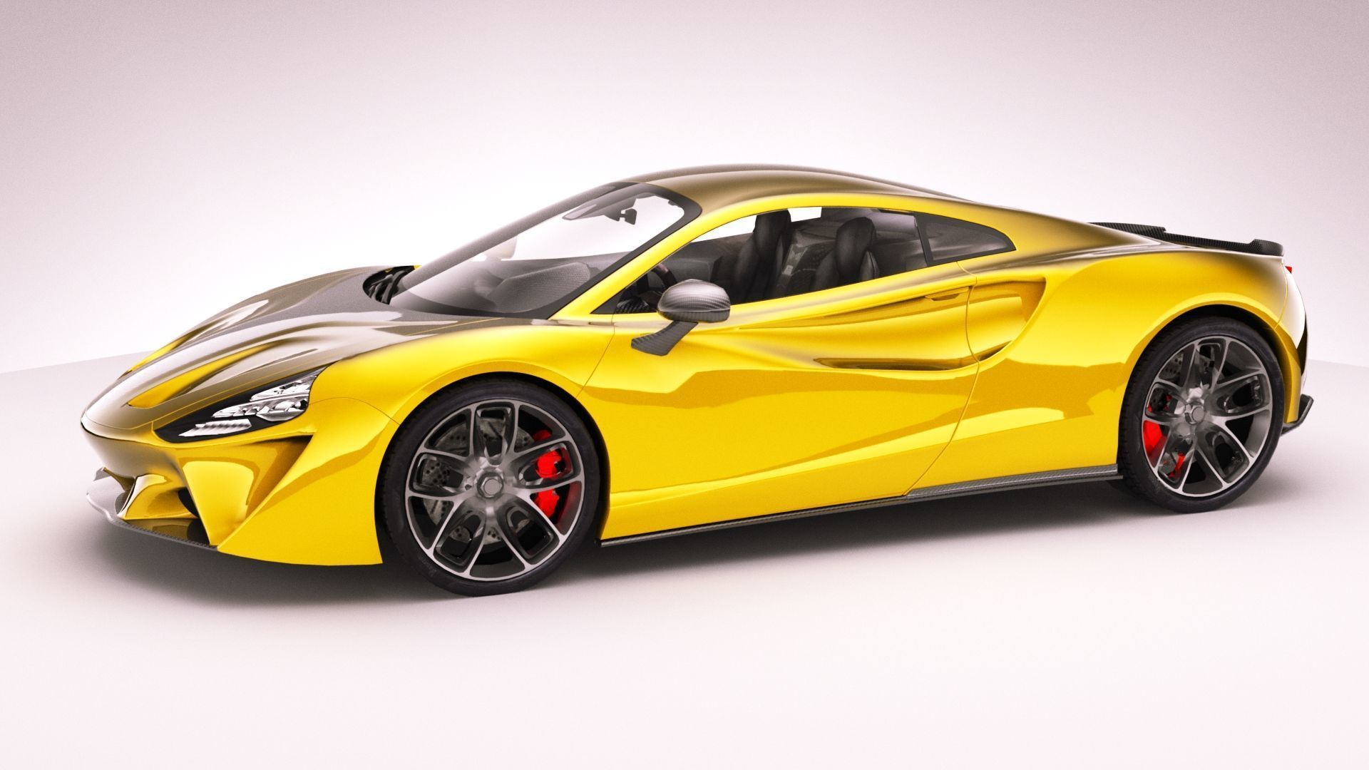 Generic Supercar v19 petrol version Low-poly 3D model_8