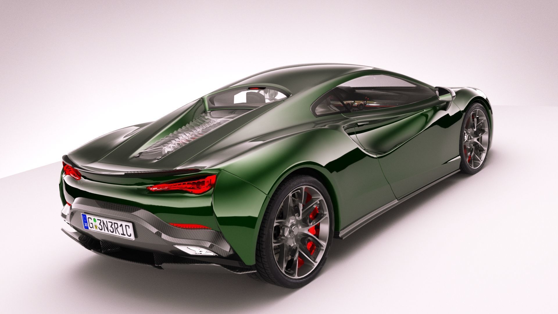 Generic Supercar v19 petrol version Low-poly 3D model_5