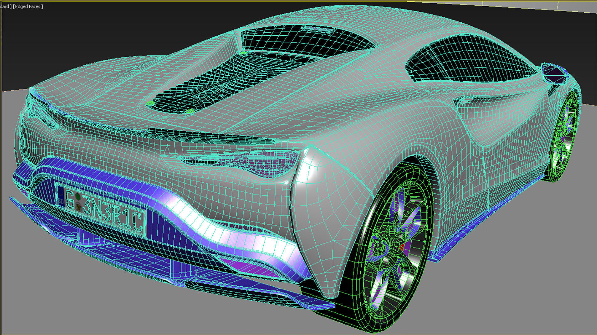 Generic Supercar v19 petrol version Low-poly 3D model_11