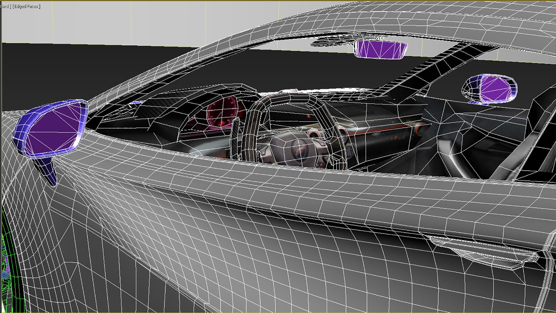 Generic Supercar v19 petrol version Low-poly 3D model_13