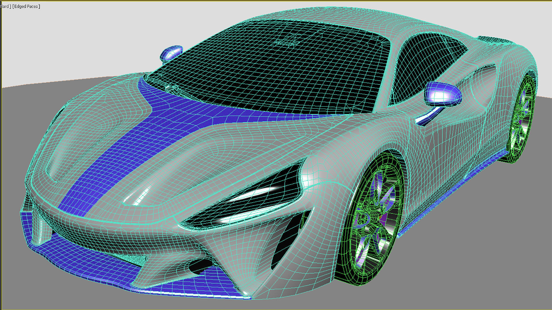 Generic Supercar v19 petrol version Low-poly 3D model_10