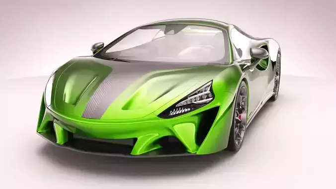 Generic Supercar v19 petrol version Low-poly 3D model
