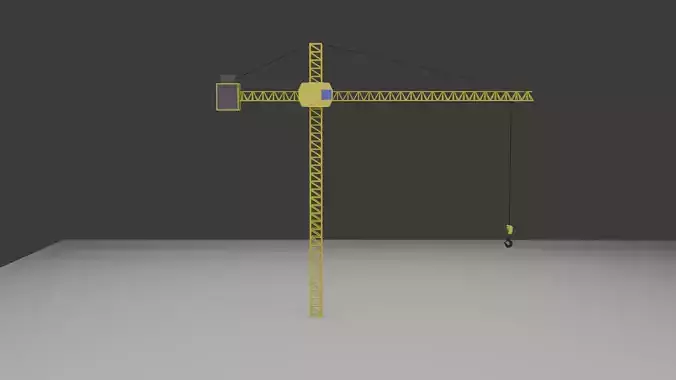 Realistic Tower Crane 3D Model with Detailed Components Free 3D model