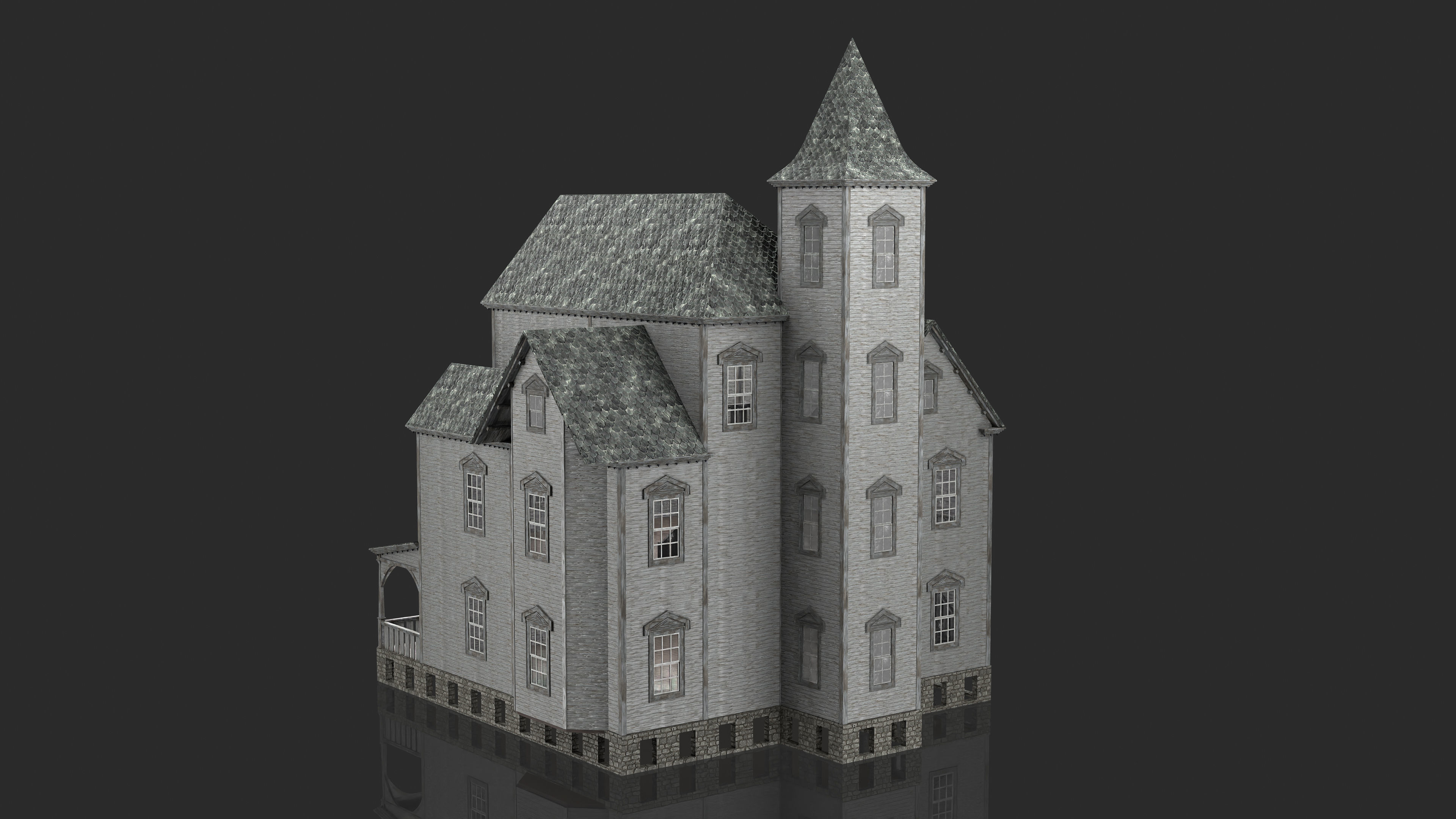 Old Abandoned House 1 3D model_4