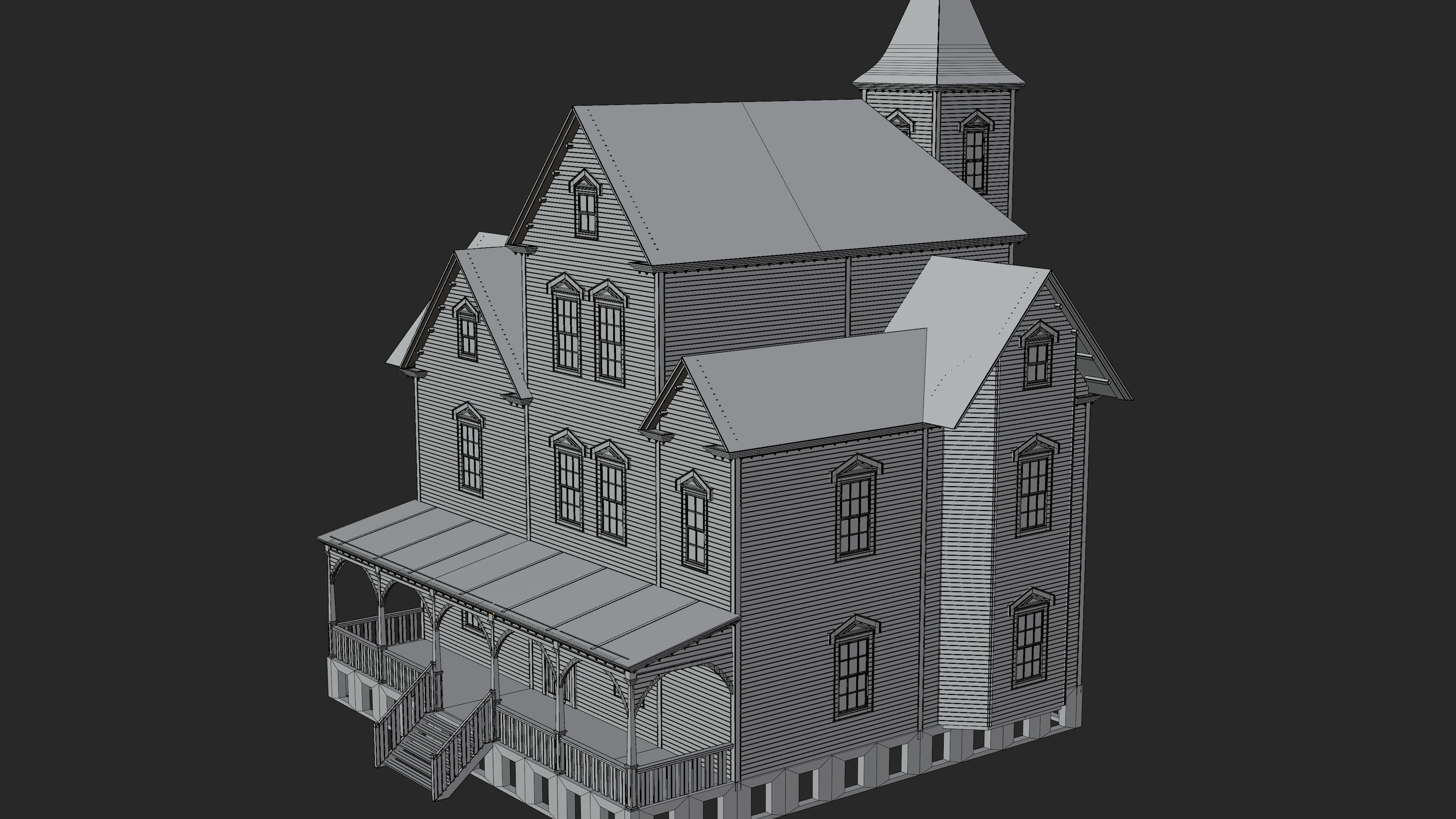 Old Abandoned House 1 3D model_13