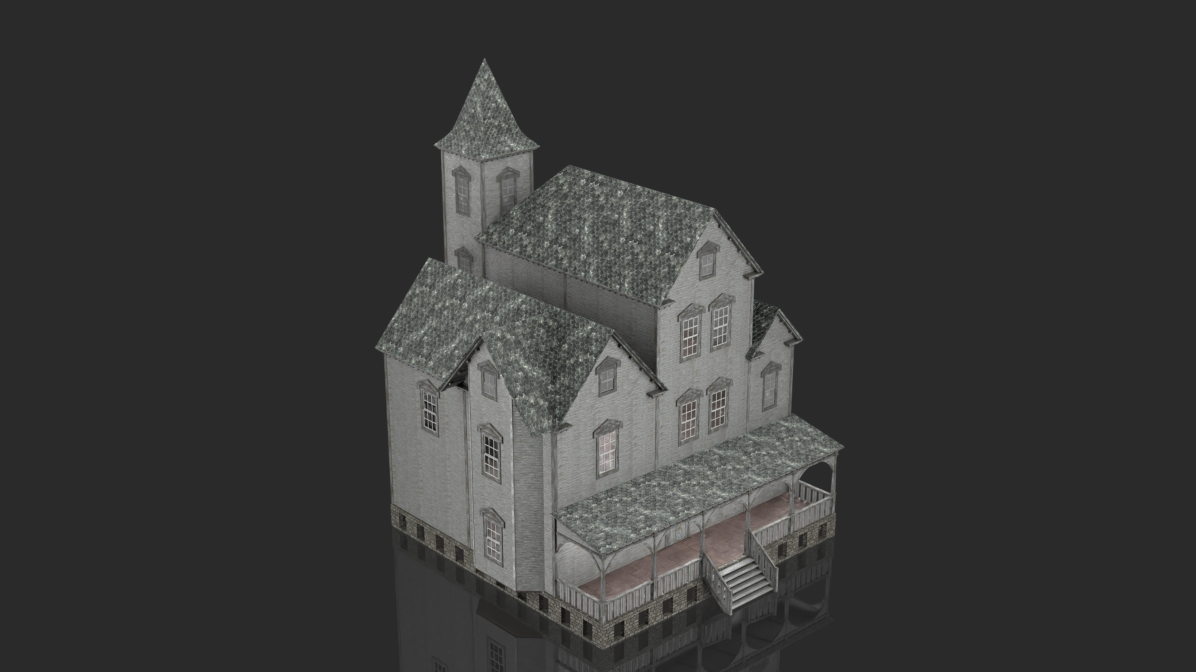 Old Abandoned House 1 3D model_5