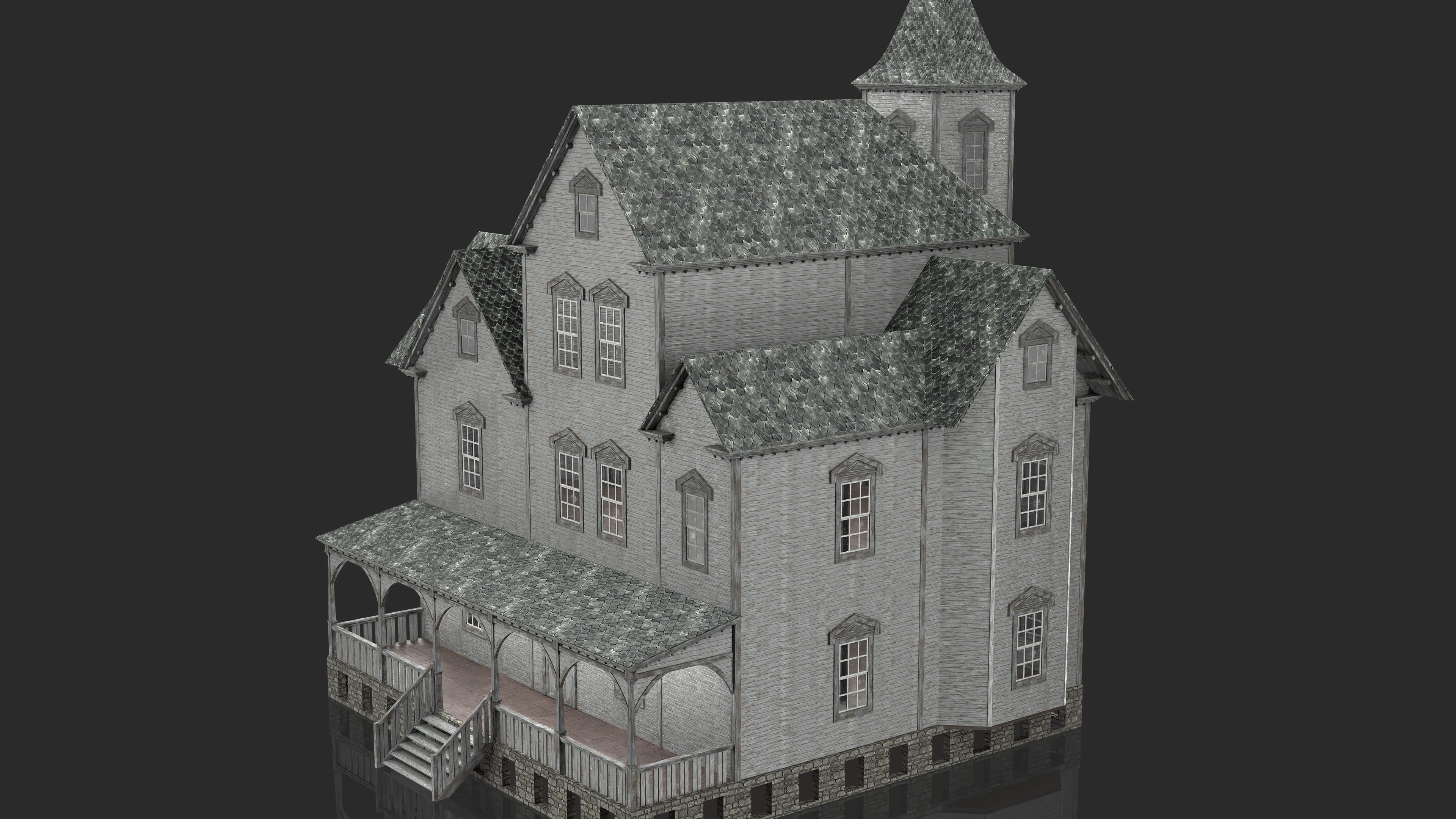 Old Abandoned House 1 3D model_3