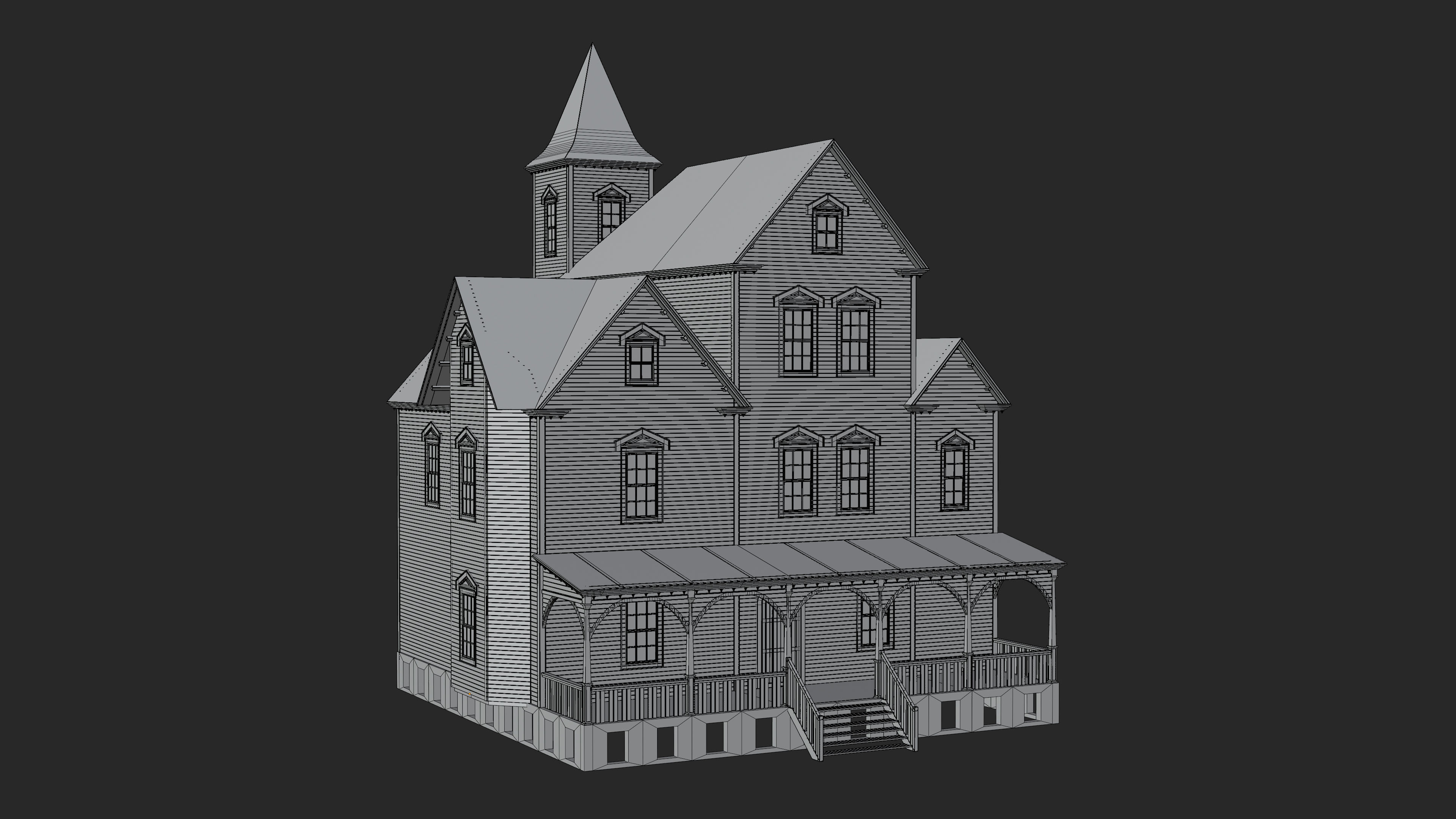 Old Abandoned House 1 3D model_12