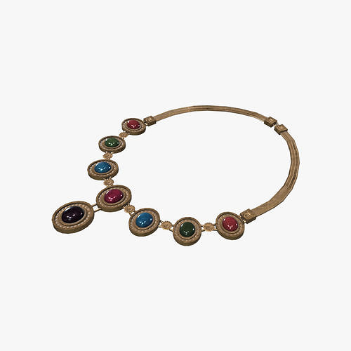Medieval Necklace V02 Low-poly 3D model