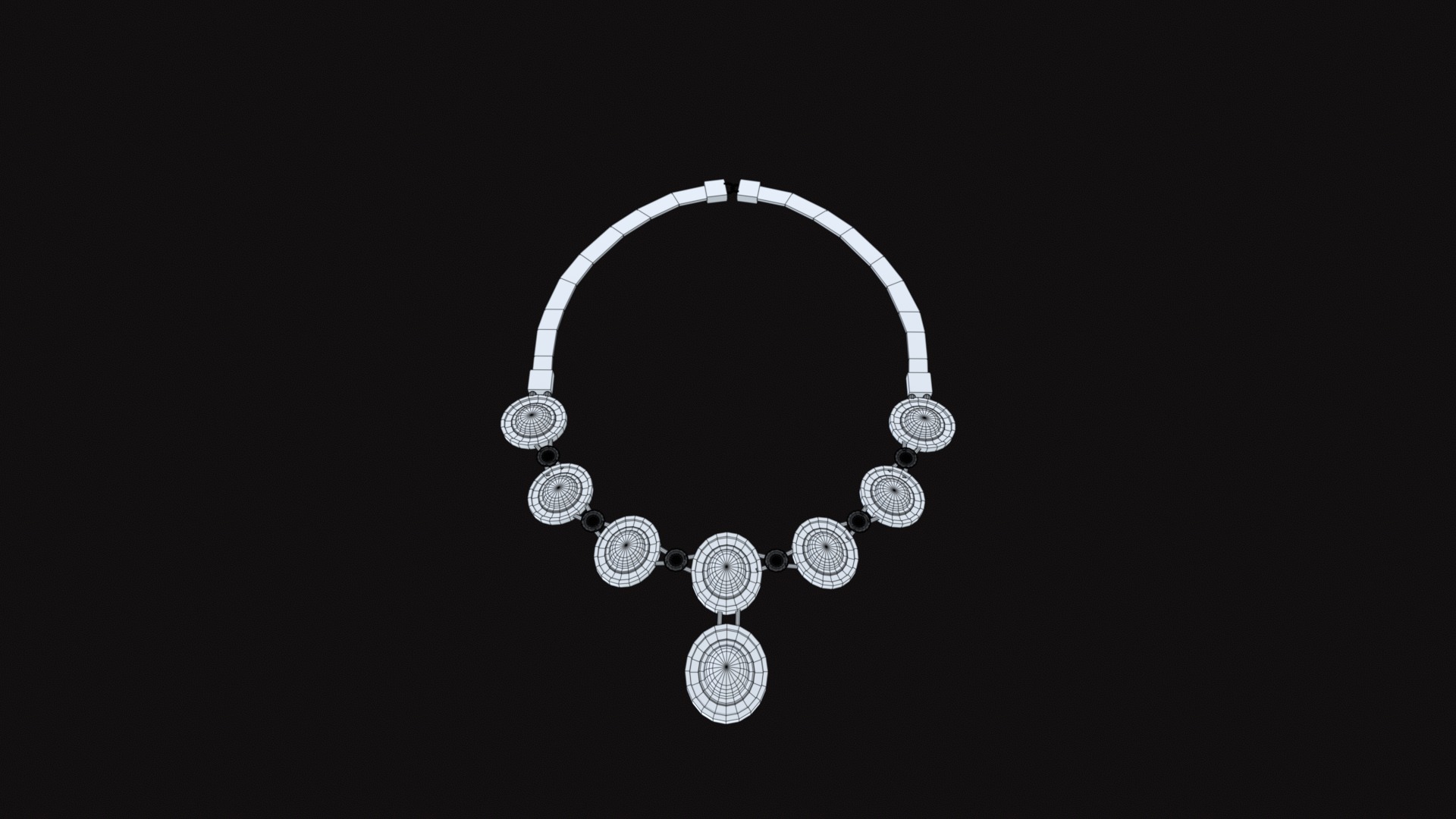 Medieval Necklace V02 Low-poly 3D model_9