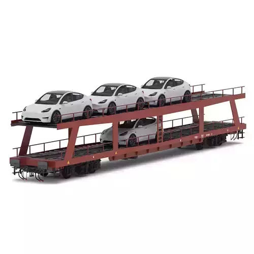 Autorack Car Transporter and Tesla Y